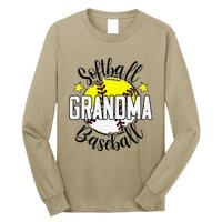 Softball Baseball Grandma Gift For Women Long Sleeve Shirt