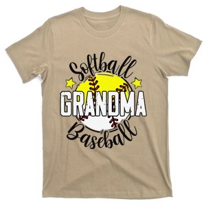 Softball Baseball Grandma Gift For Women T-Shirt