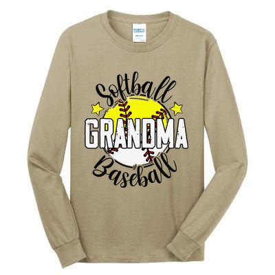 Softball Baseball Grandma Gift For Women Tall Long Sleeve T-Shirt