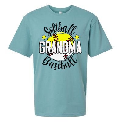 Softball Baseball Grandma Gift For Women Sueded Cloud Jersey T-Shirt