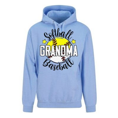 Softball Baseball Grandma Gift For Women Unisex Surf Hoodie