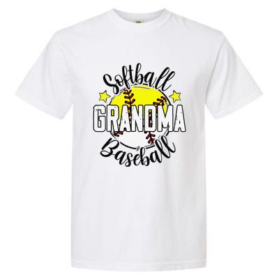 Softball Baseball Grandma Gift For Women Garment-Dyed Heavyweight T-Shirt