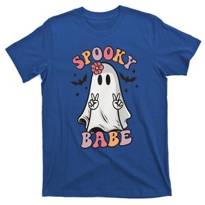 Spooky Babe Groovy Vibes Ghost Halloween Pumpkin Gift T-Shirt