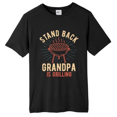 Stand Back Grandpa Is Grilling Vintage Gift for Him BBQ Fun Tall Fusion ChromaSoft Performance T-Shirt