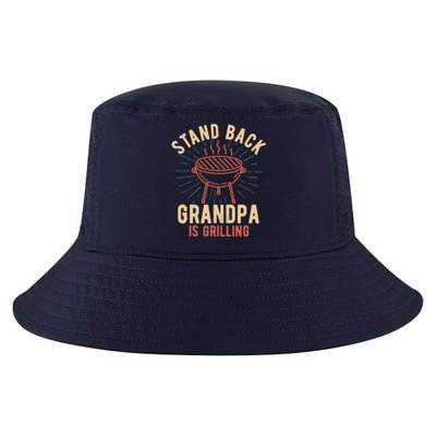 Stand Back Grandpa Is Grilling Vintage Gift for Him BBQ Fun Cool Comfort Performance Bucket Hat