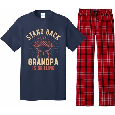 Stand Back Grandpa Is Grilling Vintage Gift for Him BBQ Fun Pajama Set