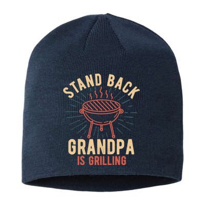 Stand Back Grandpa Is Grilling Vintage Gift for Him BBQ Fun Sustainable Beanie