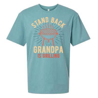 Stand Back Grandpa Is Grilling Vintage Gift for Him BBQ Fun Sueded Cloud Jersey T-Shirt