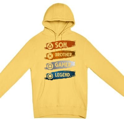 Son Brother Gamer Legend Controller Premium Pullover Hoodie