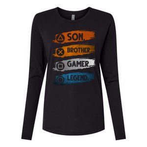 Son Brother Gamer Legend Controller Womens Cotton Relaxed Long Sleeve T-Shirt