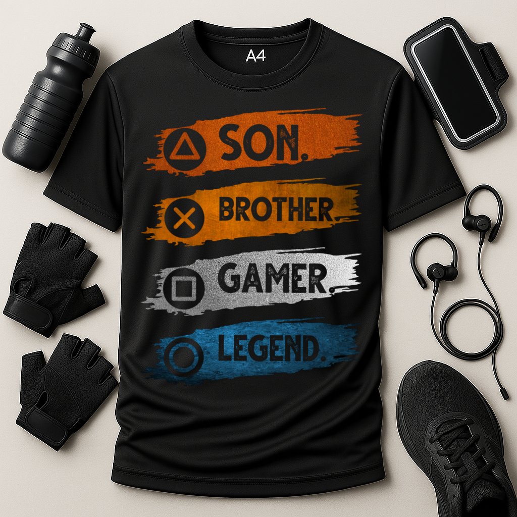 Son Brother Gamer Legend Controller Cooling Performance Crew T-Shirt