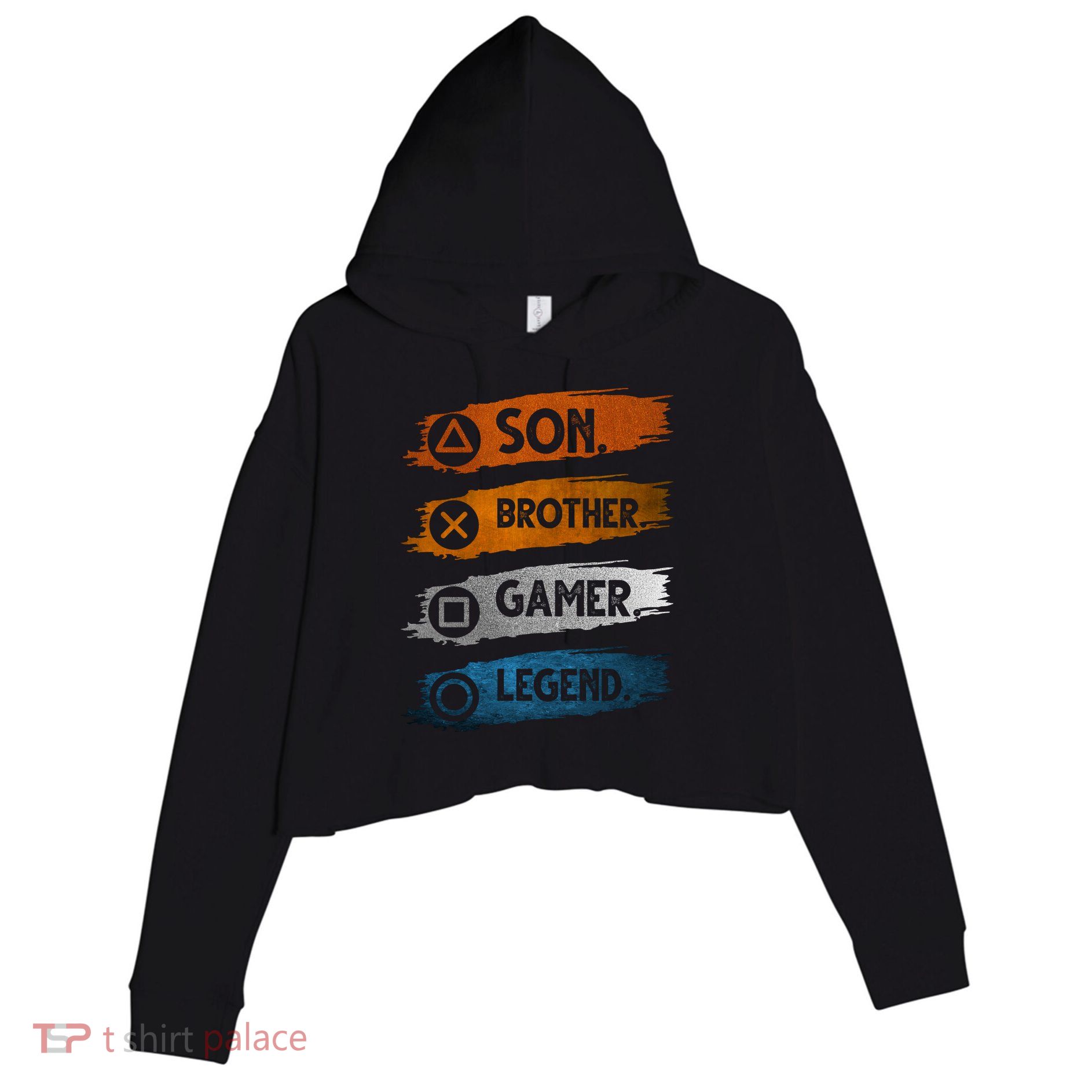Son Brother Gamer Legend Controller Crop Fleece Hoodie