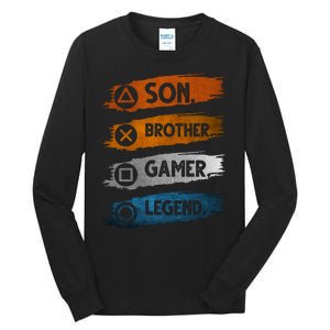 Son Brother Gamer Legend Controller Tall Long Sleeve T-Shirt