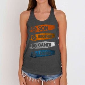 Son Brother Gamer Legend Controller Women's Knotted Racerback Tank