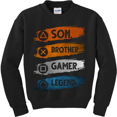 Son Brother Gamer Legend Controller Kids Sweatshirt