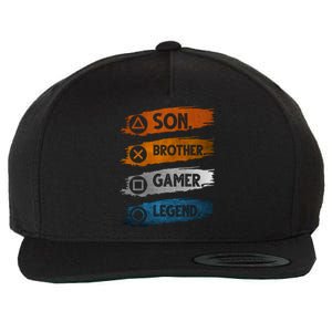 Son Brother Gamer Legend Controller Wool Snapback Cap