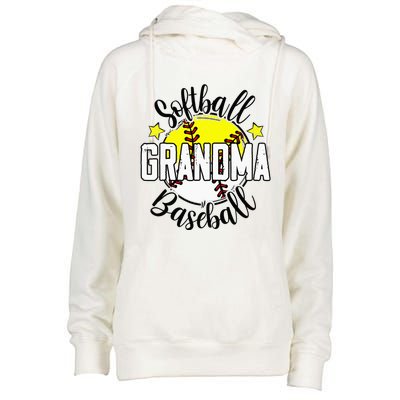 Softball Baseball Grandma Gift For  Womens Funnel Neck Pullover Hood