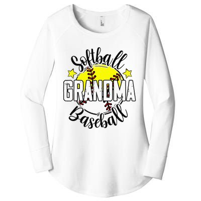 Softball Baseball Grandma Gift For  Women's Perfect Tri Tunic Long Sleeve Shirt