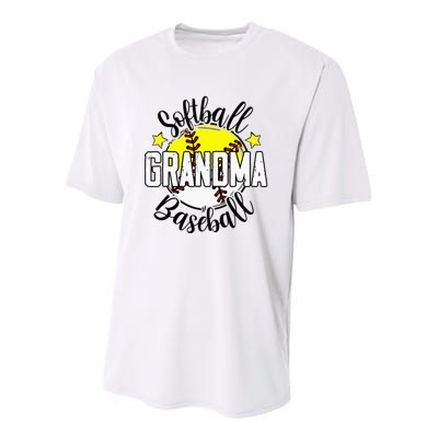 Softball Baseball Grandma Gift For  Youth Performance Sprint T-Shirt