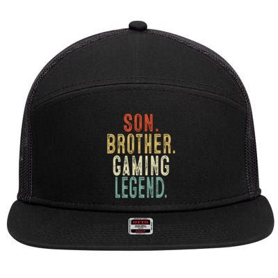 Son Brother Gaming Legend Meaningful Gift 7 Panel Mesh Trucker Snapback Hat