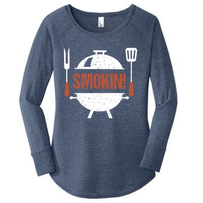 Smokin Bbq Grill Barbecue Gift Women's Perfect Tri Tunic Long Sleeve Shirt