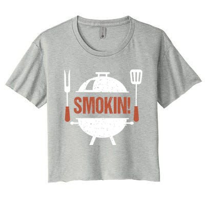 Smokin Bbq Grill Barbecue Gift Women's Crop Top Tee