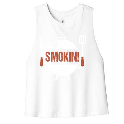 Smokin Bbq Grill Barbecue Gift Women's Racerback Cropped Tank