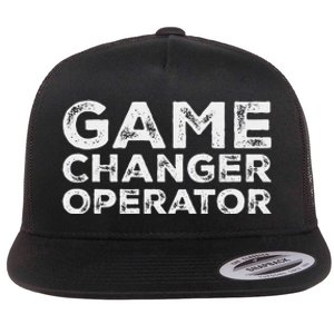 Softball & Baseball Game Scorekeeper Changer Operator Design Flat Bill Trucker Hat