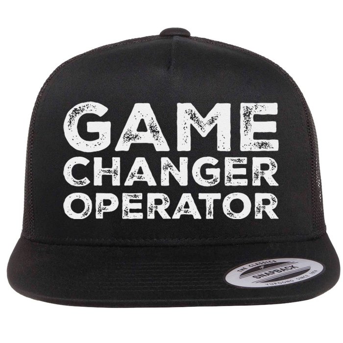 Softball & Baseball Game Scorekeeper Changer Operator Design Flat Bill Trucker Hat