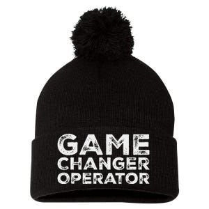 Softball & Baseball Game Scorekeeper Changer Operator Design Pom Pom 12in Knit Beanie