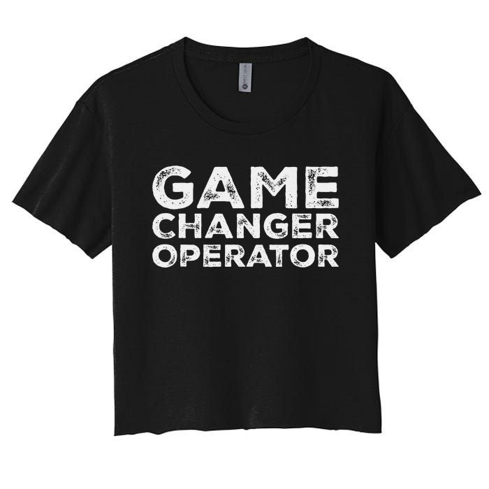 Softball & Baseball Game Scorekeeper Changer Operator Design Women's Crop Top Tee