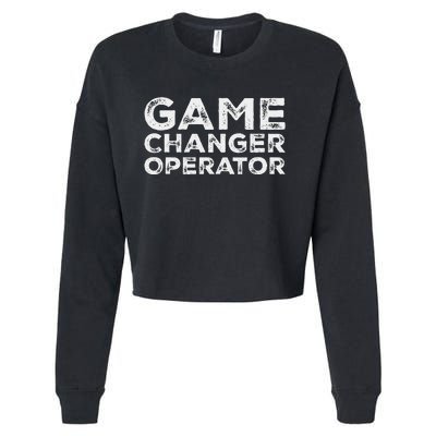 Softball & Baseball Game Scorekeeper Changer Operator Design Cropped Pullover Crew