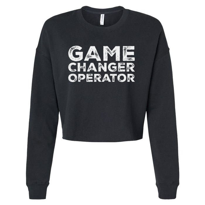 Softball & Baseball Game Scorekeeper Changer Operator Design Cropped Pullover Crew