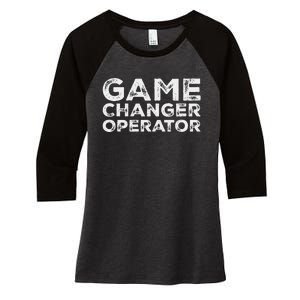 Softball & Baseball Game Scorekeeper Changer Operator Design Women's Tri-Blend 3/4-Sleeve Raglan Shirt