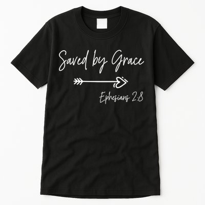 Saved By Grace Ephesians Scripture Christian Bible Verse Tall T-Shirt
