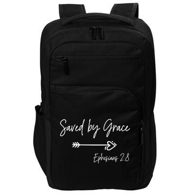 Saved By Grace Ephesians Scripture Christian Bible Verse Impact Tech Backpack