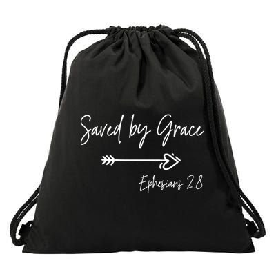 Saved By Grace Ephesians Scripture Christian Bible Verse Drawstring Bag