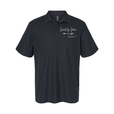 Saved By Grace Ephesians Scripture Christian Bible Verse Softstyle Adult Sport Polo