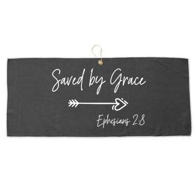 Saved By Grace Ephesians Scripture Christian Bible Verse Large Microfiber Waffle Golf Towel