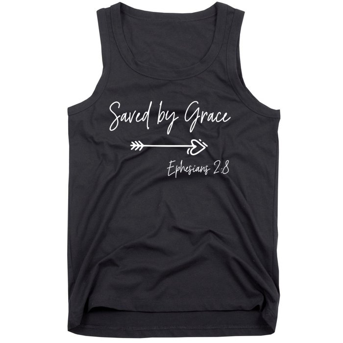 Saved By Grace Ephesians Scripture Christian Bible Verse Tank Top