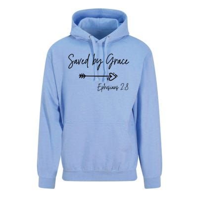 Saved By Grace Ephesians Scripture Christian Bible Verse Unisex Surf Hoodie