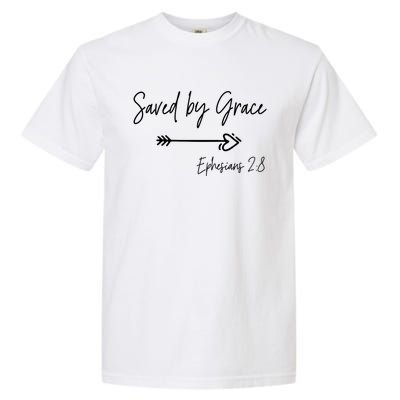 Saved By Grace Ephesians Scripture Christian Bible Verse Garment-Dyed Heavyweight T-Shirt