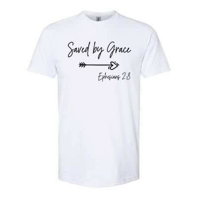 Saved By Grace Ephesians Scripture Christian Bible Verse Softstyle CVC T-Shirt