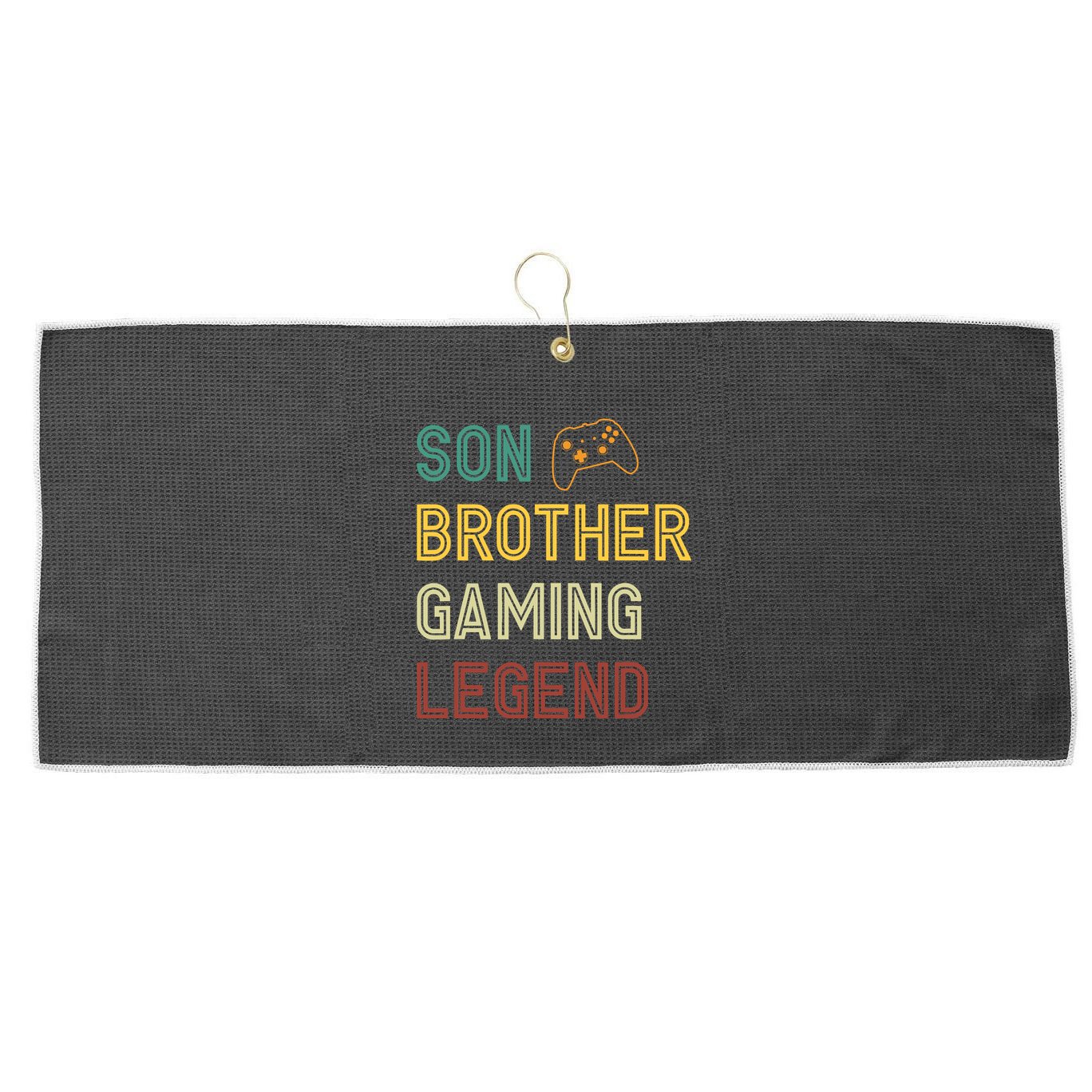 Son Brother Gaming Legend Large Microfiber Waffle Golf Towel