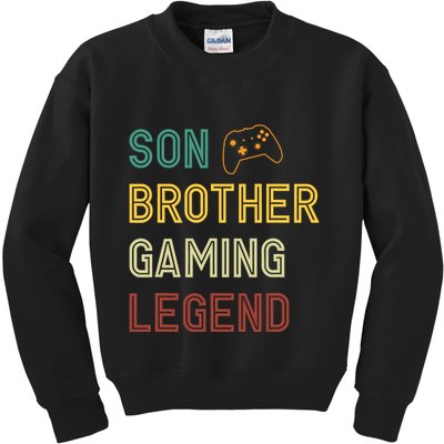 Son Brother Gaming Legend Kids Sweatshirt