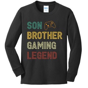 Son Brother Gaming Legend Kids Long Sleeve Shirt