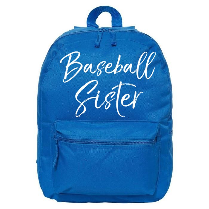 Supportive Baseball Gift Cute Baseball Sister Gift 16 in Basic Backpack