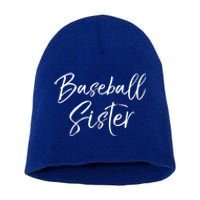 Supportive Baseball Gift Cute Baseball Sister Gift Short Acrylic Beanie