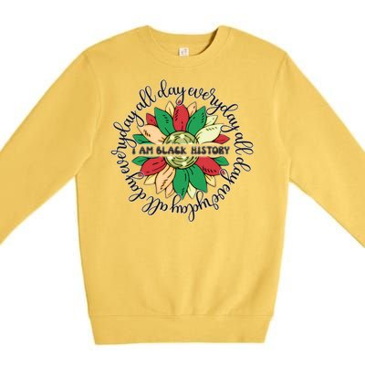 Sunflower Black Girl Queen Black History Month Juneteenth Premium Crewneck Sweatshirt