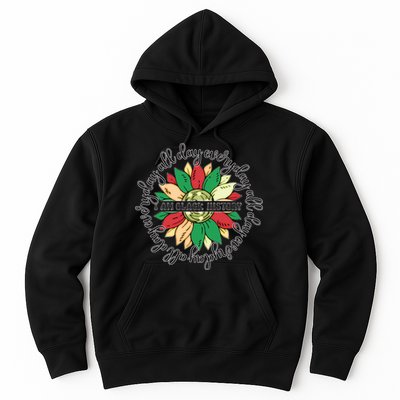 Sunflower Black Girl Queen Black History Month Juneteenth Hoodie